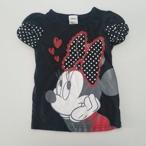 💥 3/$15 - Minnie Mouse T Shirt Black & White Polkadot Size 5
